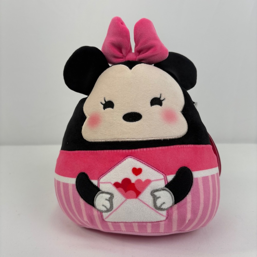 Disney Squishmallows‎ Minnie Mouse Valentine Love Letter Pink Plush 8 inch NWT